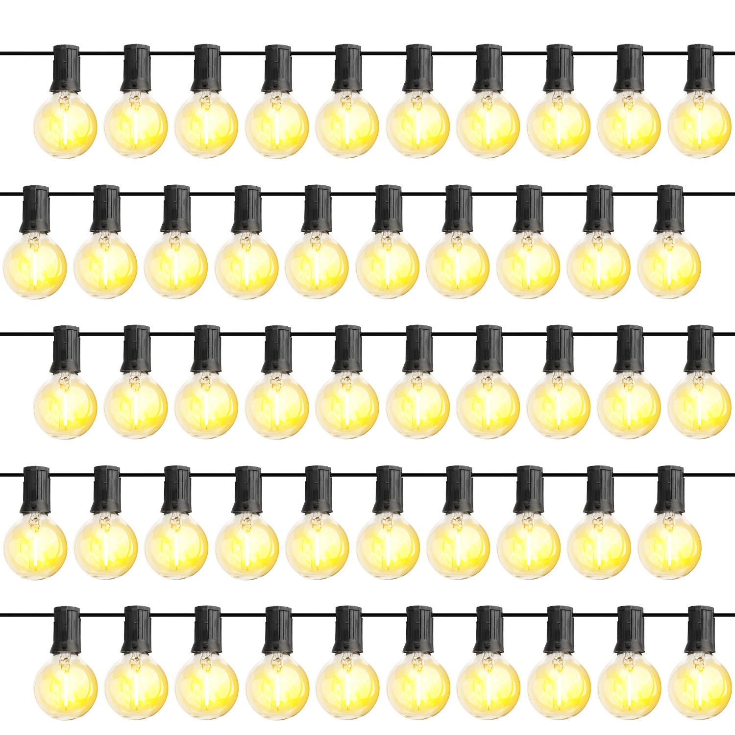 50FT Decorative Globe String Lights Outdoor Indoor 25Pcs Bulb Light Strings Fairy String Lamps for Garden Lawn Patio Cafe Party