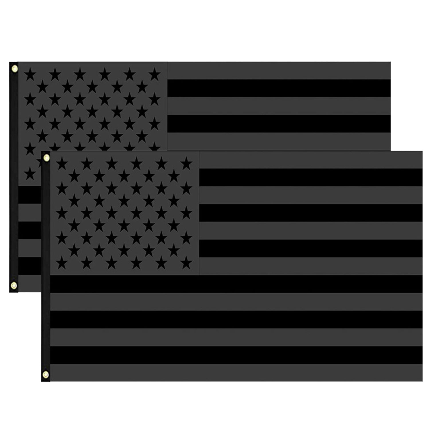 All Black American Flag 3x5FT UV Protection Black US Flag Double Side Printing Fade Resistant Black USA Flag with Brass Grommets