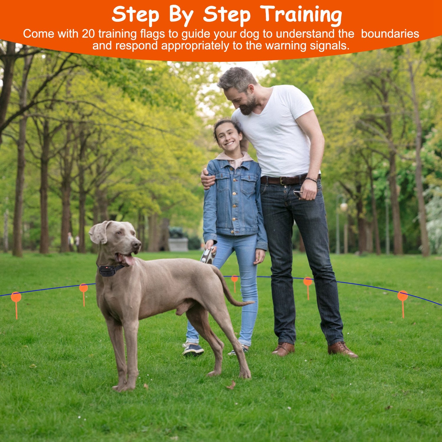 Dog Fence System Pet Containment System with 100 Adjustable Levels 2 Receivers IPX7 Waterproof Rechargeable Underground Fence for Small Medium Large D