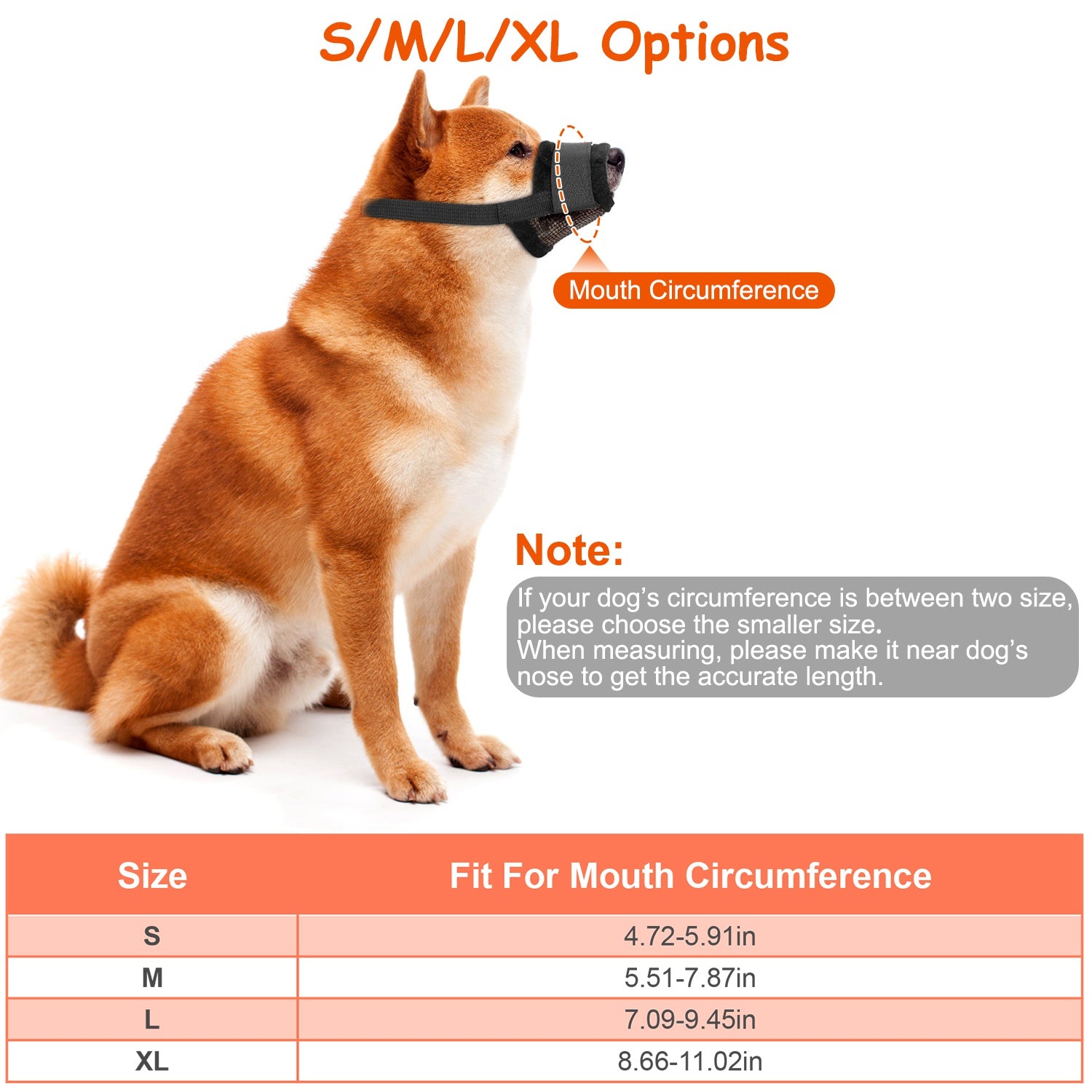 Pet Dog Muzzle Mask Adjustable Dog Mouth Cover with Breathable Mesh Adjustable at Neck Snout for Anti Biting Barking Chewing