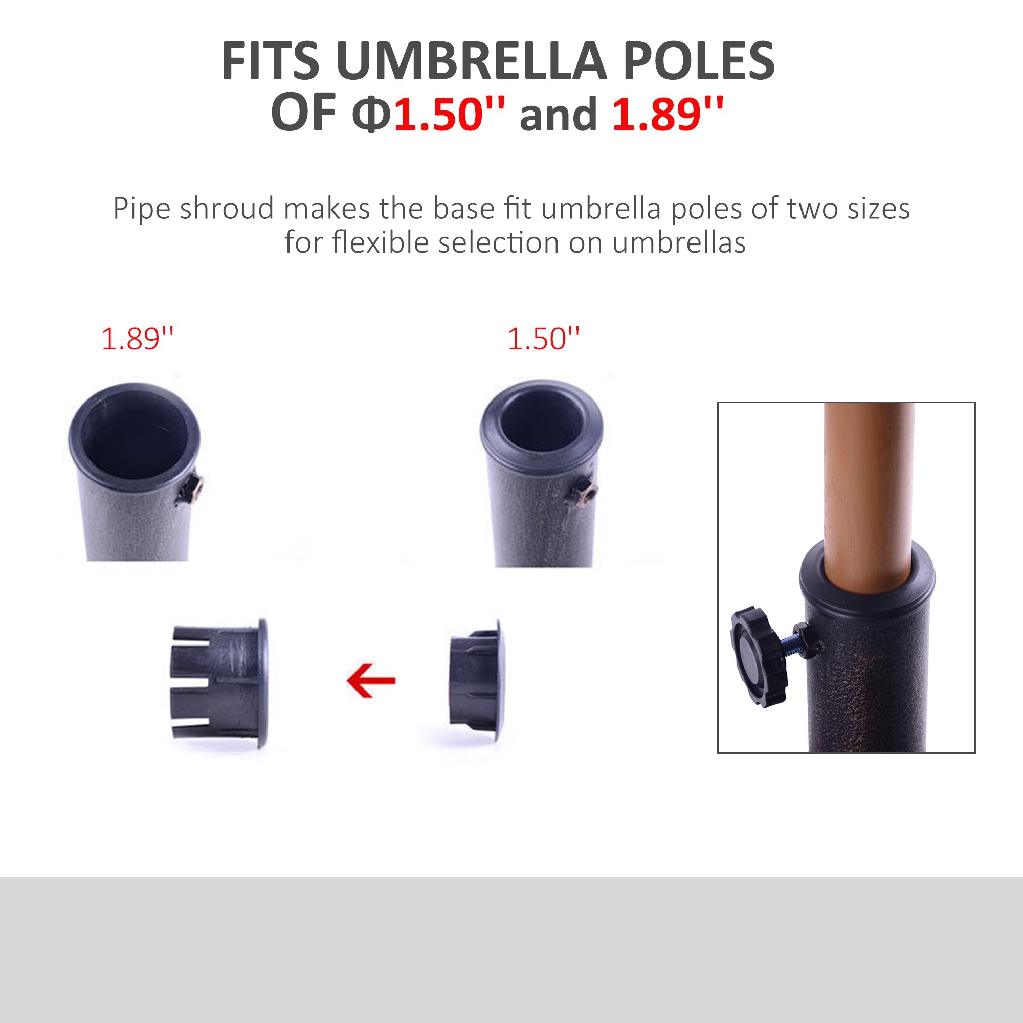 Outsunny Patio Umbrella Stand Round Resin Base Market Garden Parasol Holder Bronze