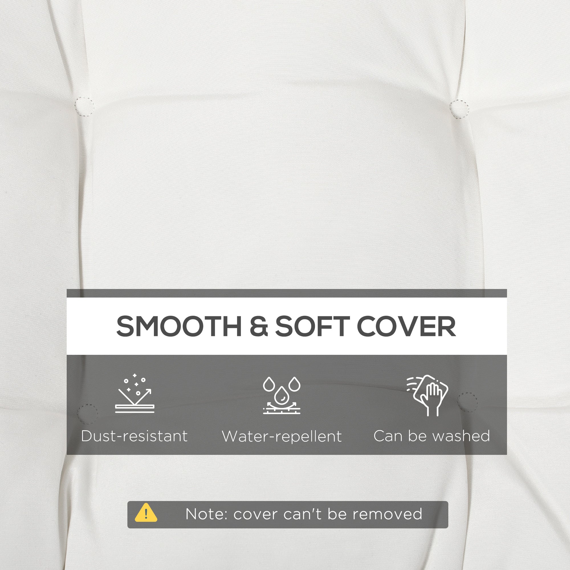 Outsunny 2-Piece Patio Bench Cushion Set Replacement Outdoor Loveseat Seat Pad Cream White 43" x 19" x 3"