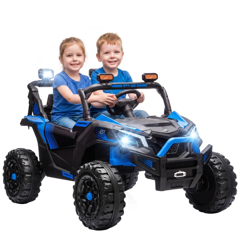 24V 2-Seater Kids Electric UTV Ride-On Truck – Dual 120W Motors, Remote Control, 4-Wheel Suspension & Storage Bed