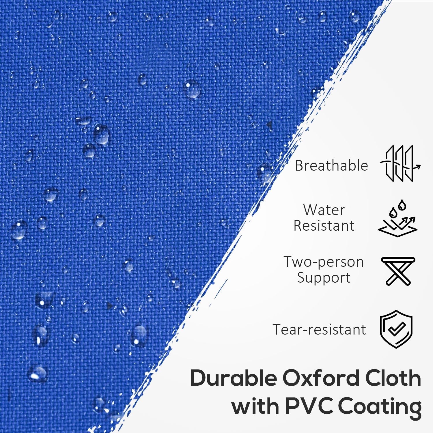 Outsunny Folding Camping Cot for Adults Portable Outdoor Sleeping Bed with Carry Bag Navy Blue