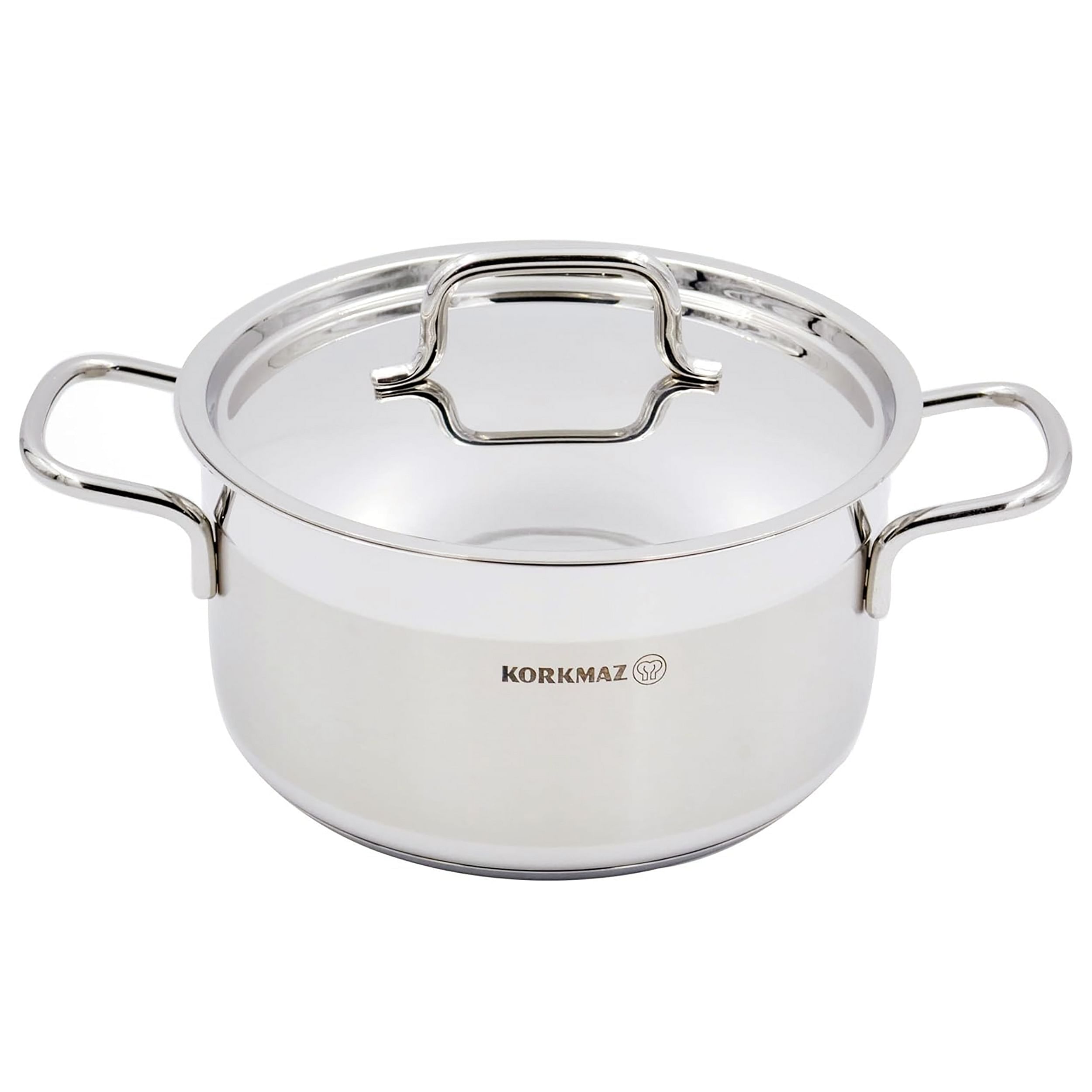 Korkmaz Alfa 2 Piece 4 Liter Stainless Steel Casserole Dish with Lid - Free Shipping