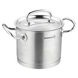 Korkmaz Proline Professional Series 9 Liter Stainless Steel Extra Deep Casserole with Lid in Silver - Free Shipping
