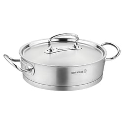 Korkmaz Proline Professional Series 5 Liter Stainless Steel Saute Pan with Lid in Silver - Free Shipping
