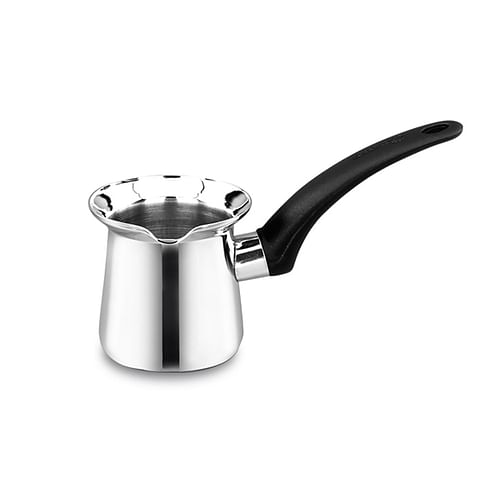 Korkmaz Orbit 12 Ounce Stainless Steel Turkish Coffee Pot in Silver - Free Shipping