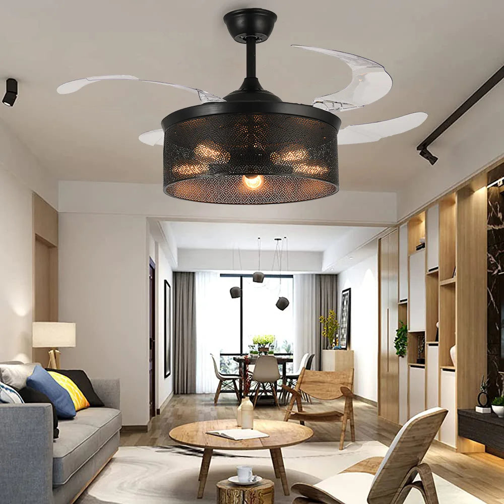 American Style Rural Ceiling Fan Lamp – Retro Home Stay, Guest Room, Living Room, Dining Room, Bedroom, 110V/220V Fan Chandelier