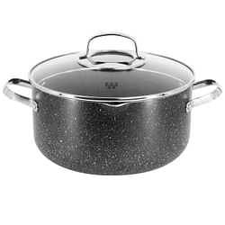 Korkmaz Galaksi Non Stick 10 Inch 6.5 Liter Casserole with Lid in Black - Free Shipping