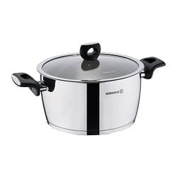 Korkmaz Nora 2 Piece 5.5 Liter Stainless Steel Casserole with Lid in Silver - Free Shipping