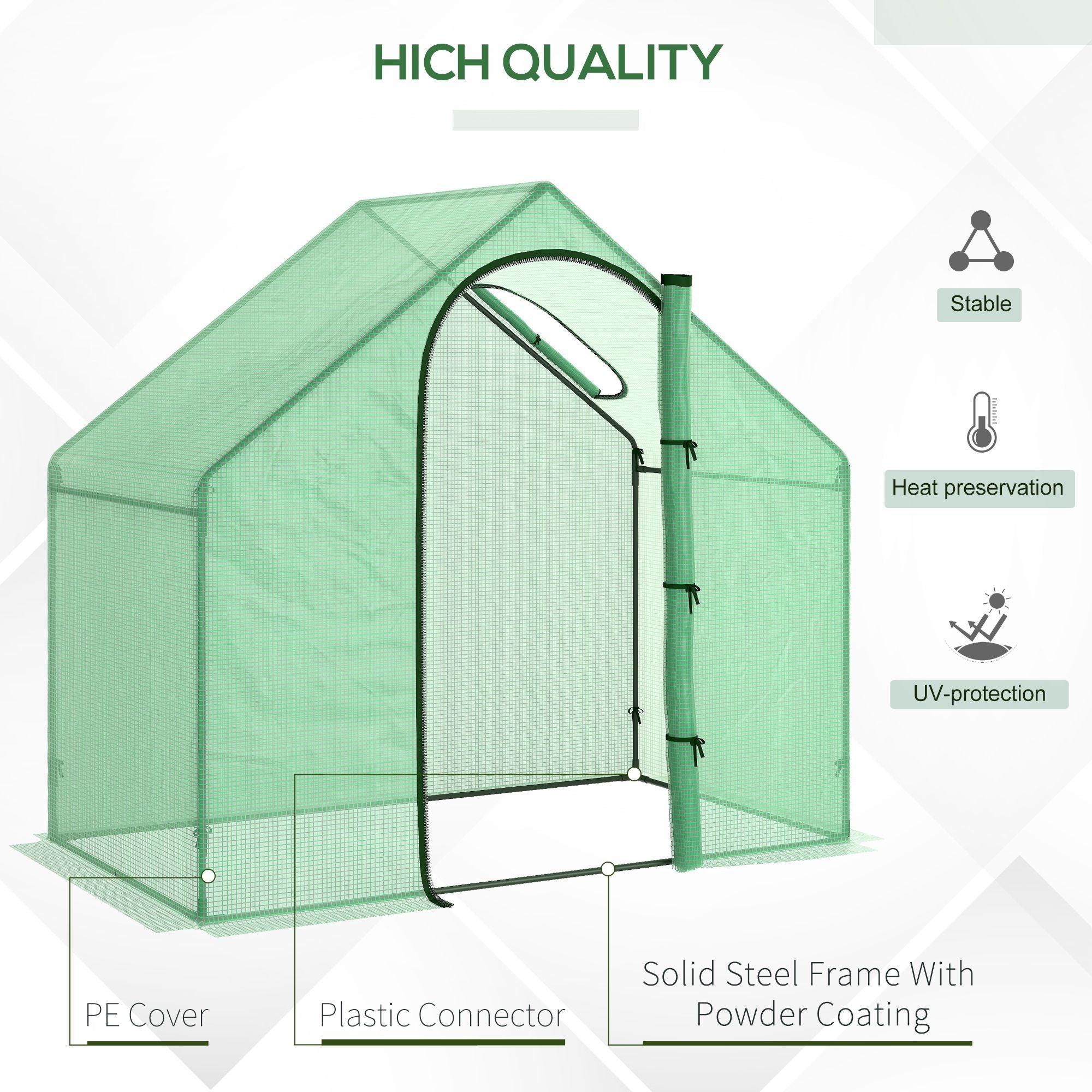 Outsunny Garden Grow Enclosure: 6x3.3x5.5ft Portable Mini Flower Plant Growing Green PVC Tunnel Outdoor Warm House