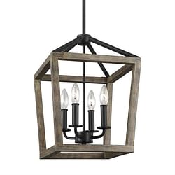 4 Light Lantern Adjustable Dimmable Square/Rectangle Chandelier - Free Shipping