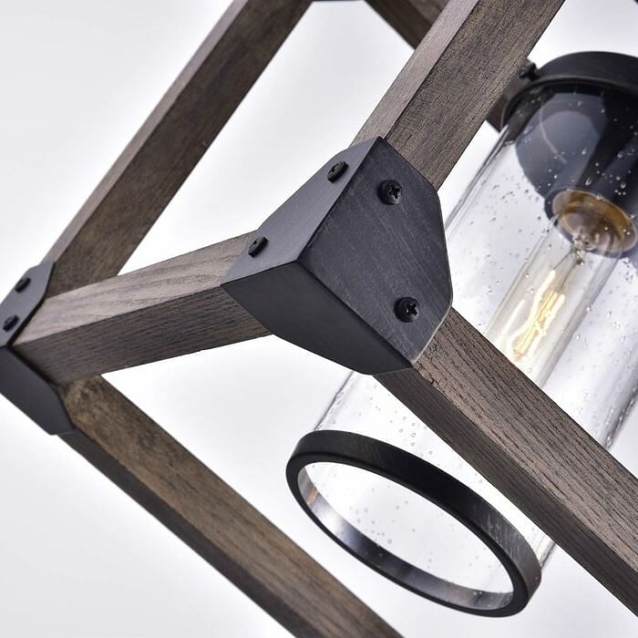 4 Light Adjustable Dimmable Rectangle Chandelier with Wrought Iron Accents - Free Shipping