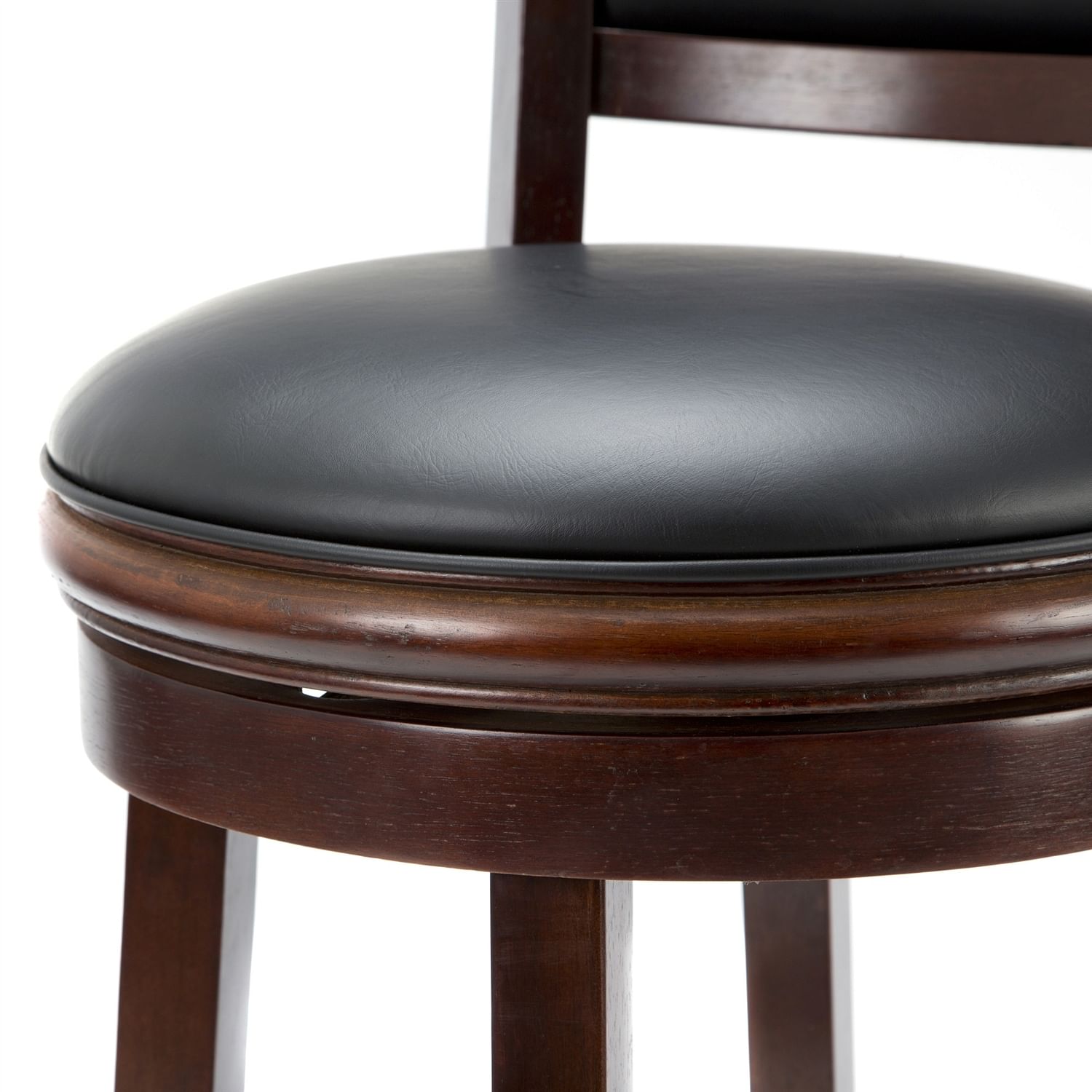 Cherry 29-inch Solid Wood Bar Stool with Faux Leather Swivel Seat - Free Shipping