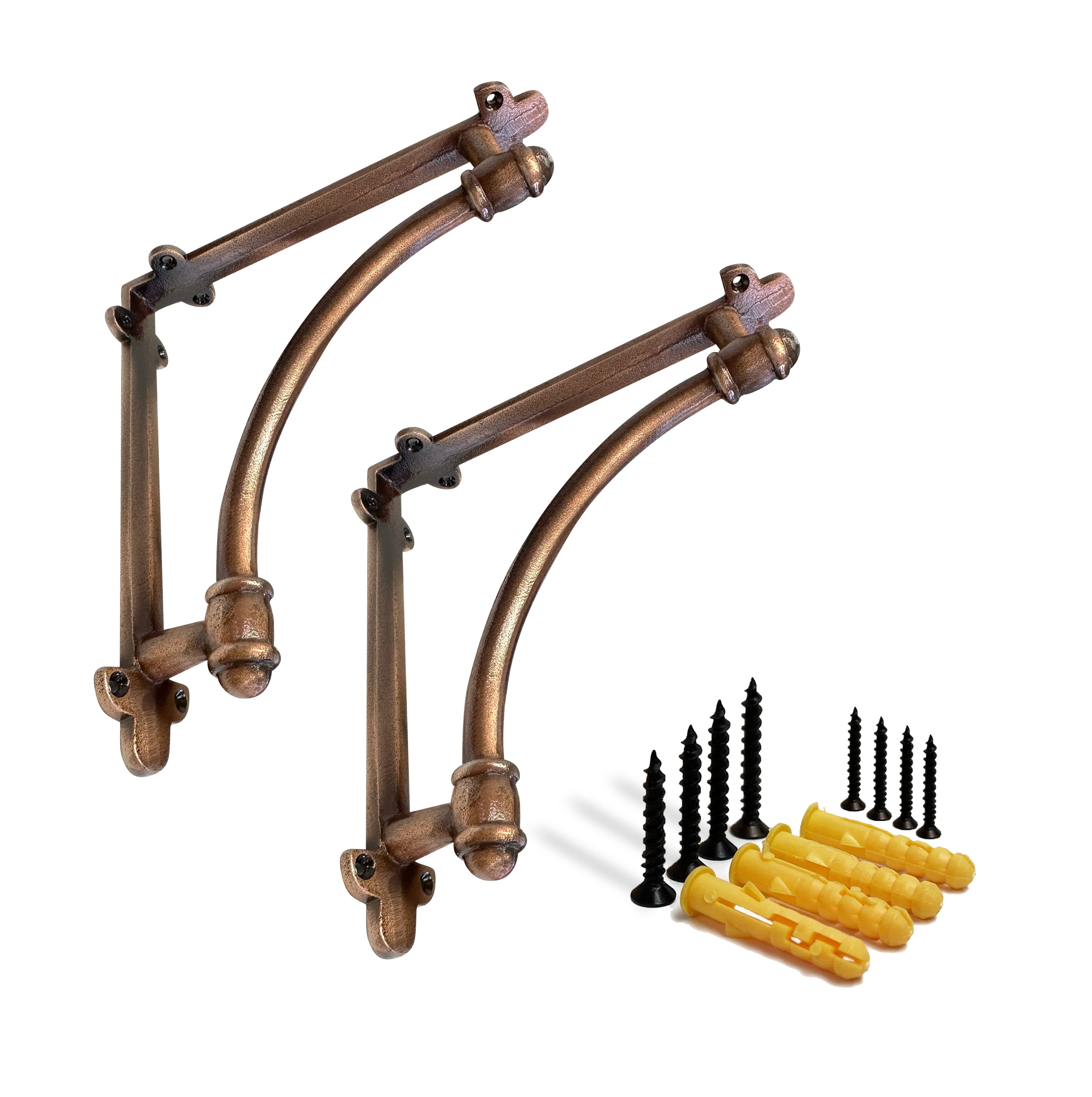 Slim Halfround Bracket, 9.6 inch, Copper Finish