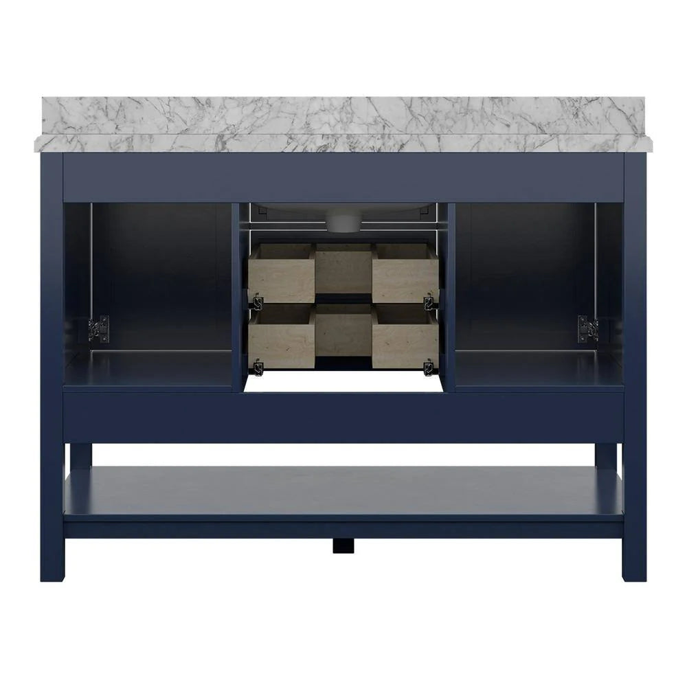 Affinity 49" Single Sink Vanity with White & Gray Carrara Marble Top
