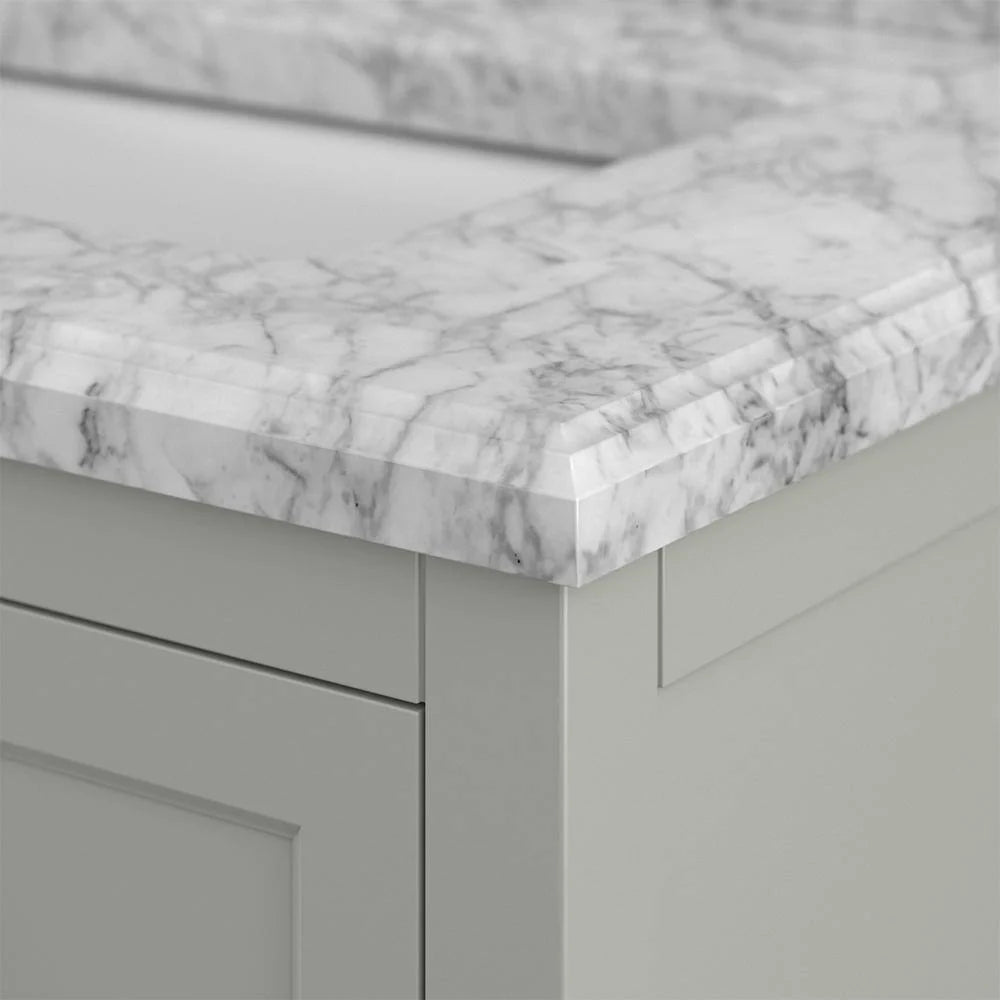 Affinity 61" Double Sink Vanity with White & Gray Carrara Marble Top