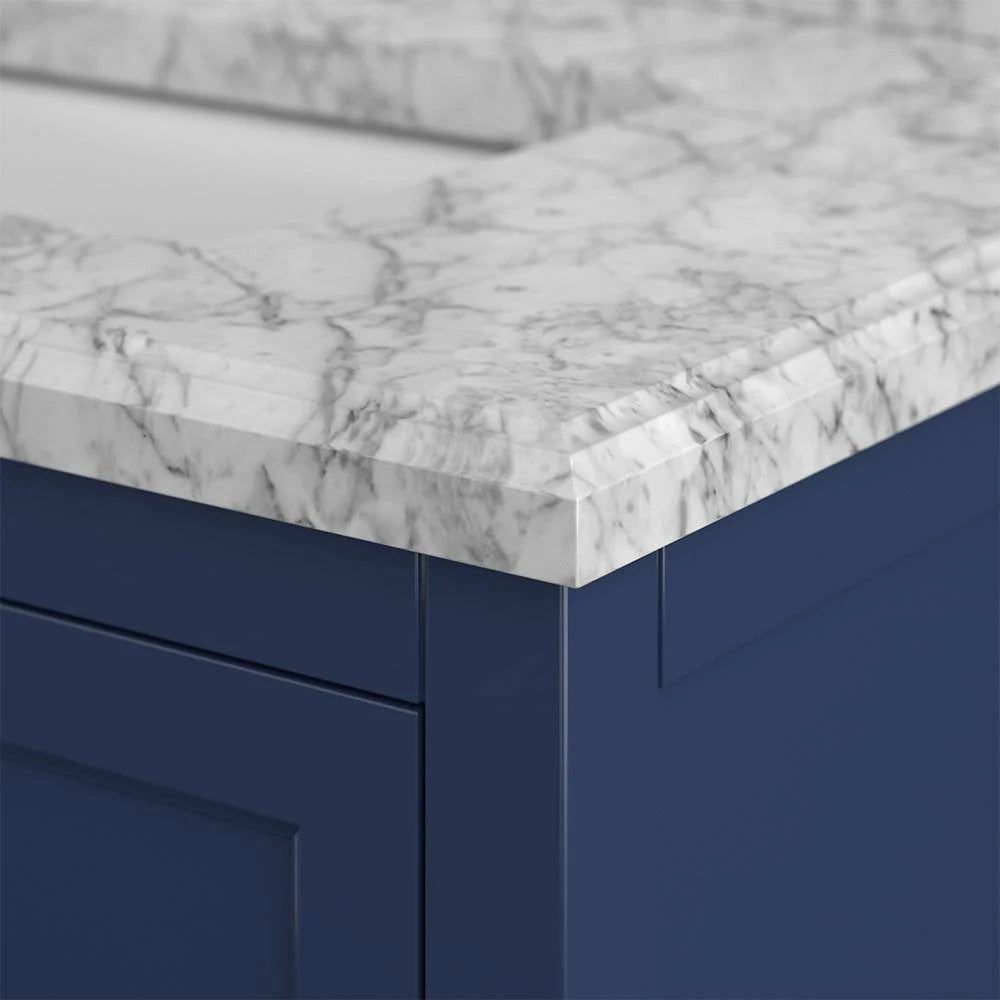 Affinity 72" Double Sink Vanity with White & Gray Carrara Marble Top