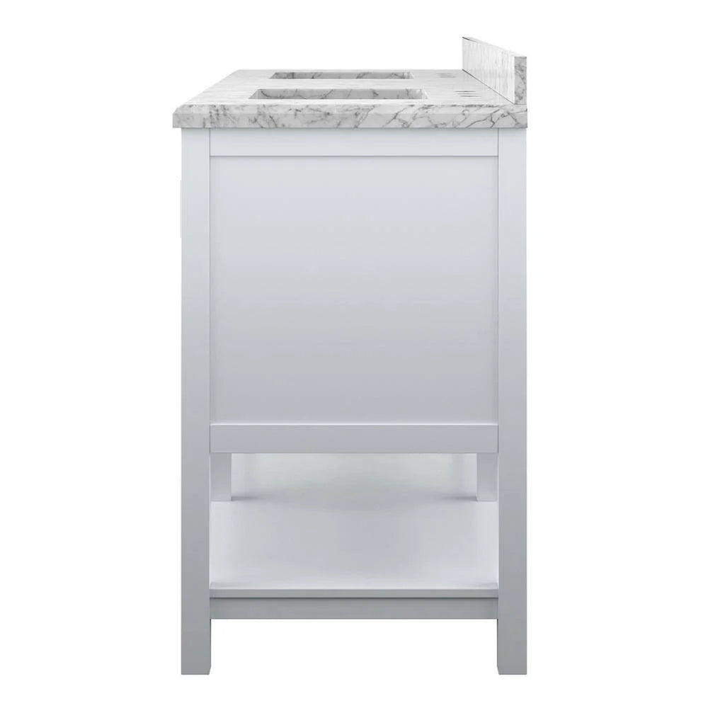 Affinity 72" Double Sink Vanity with White & Gray Carrara Marble Top