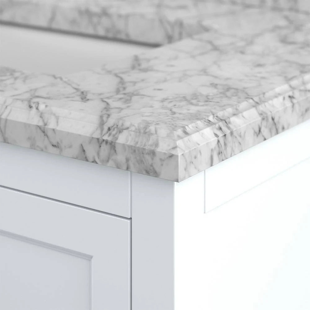 Affinity 72" Double Sink Vanity with White & Gray Carrara Marble Top