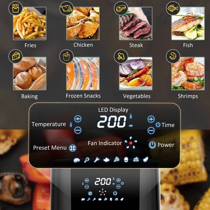 Silver/Black Multi-Function 4 in 1 Oven Air Fryer 4.7 QT - Free Shipping