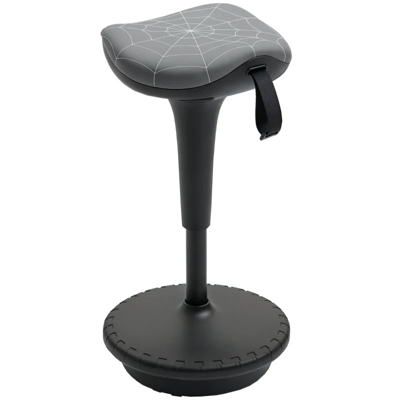 Backless Wobble Stool Chair, Standing Desk Chair, Adjustable Learning Stool for Office Desks, with Rocking Motion, Grey