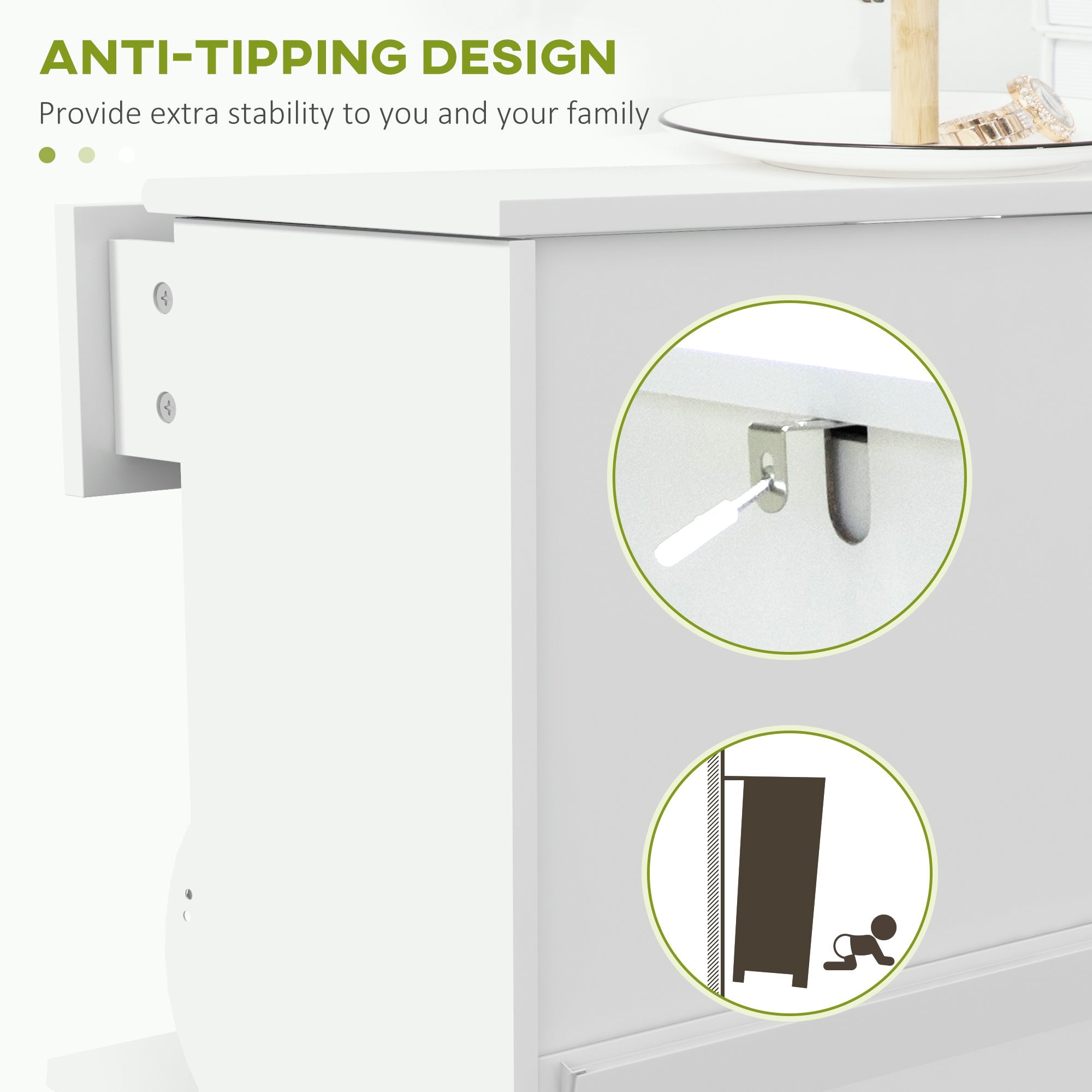 HOMCOM Compact Slim Shoe Storage 2 Flip Drawers Adjustable Shelves for 8 Pairs White Shoe Cabinet Organizer for Entryway