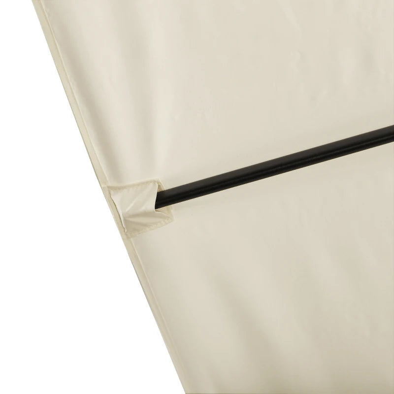 8'x8' Square Patio Hanging Offset Umbrella, Outdoor Cantilever Parasol w/ Cross Base, Cream White