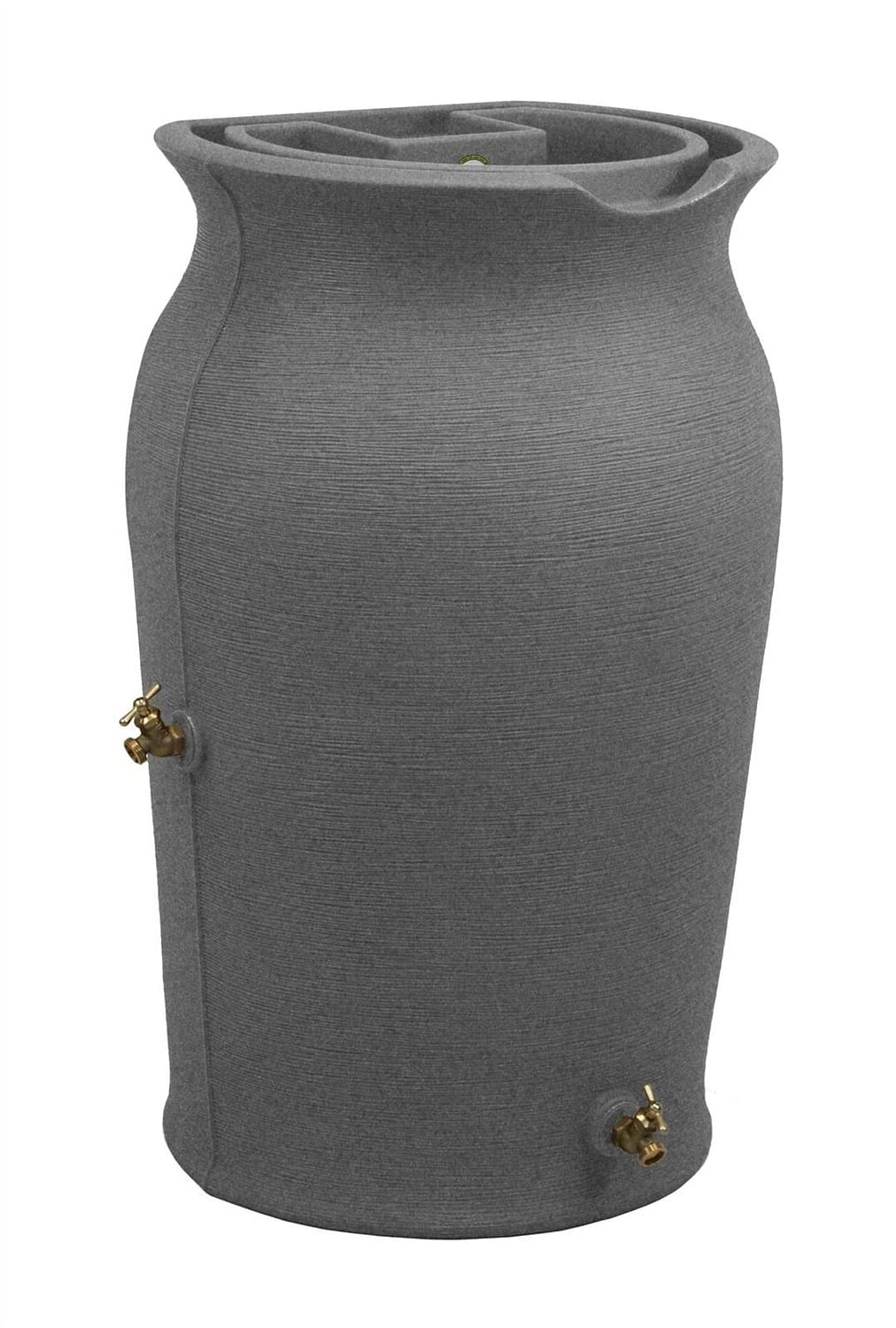 Dark Grey Granite 50-Gallon Plastic Urn Rain Barrel with Planter Top - Free Shipping