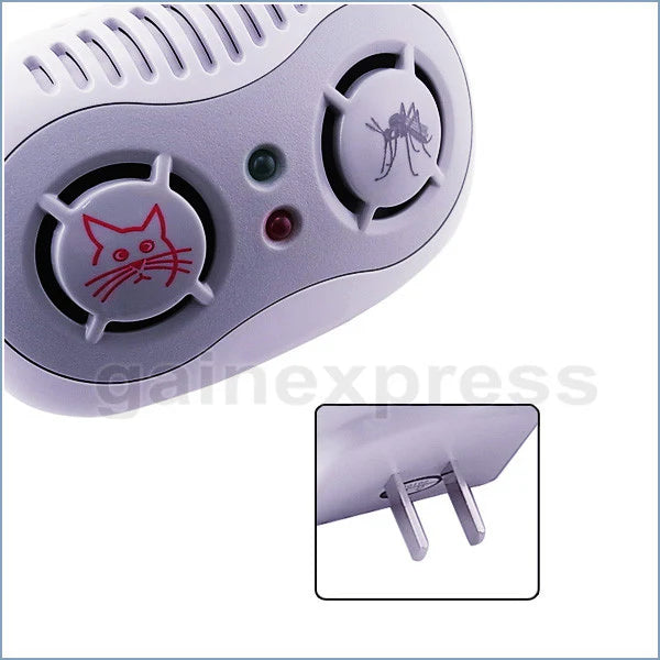 2-in-1 Ultrasonic Mouse & Mosquito Repeller – 110V Electronic Indoor Pest Repellent
