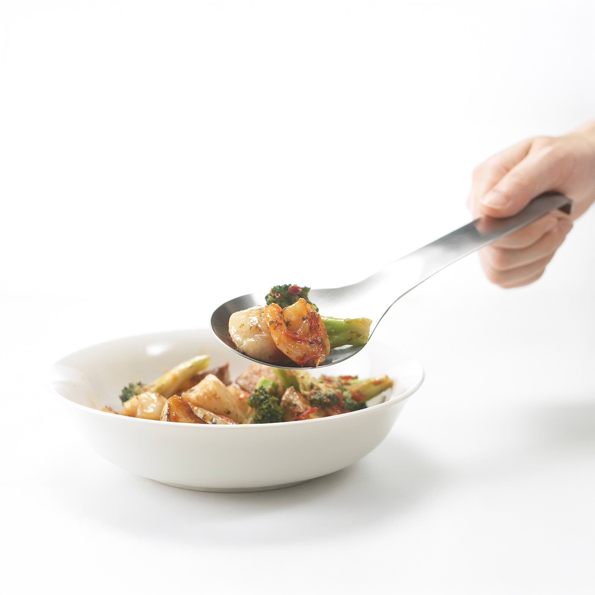 Eatoco Japan Suqu Serving Spoon – Stainless Steel with Hook Handle (230 mm)