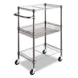 3-Tier Metal Kitchen Cart / Utility Cart with Adjustable Shelves and Casters - Free Shipping