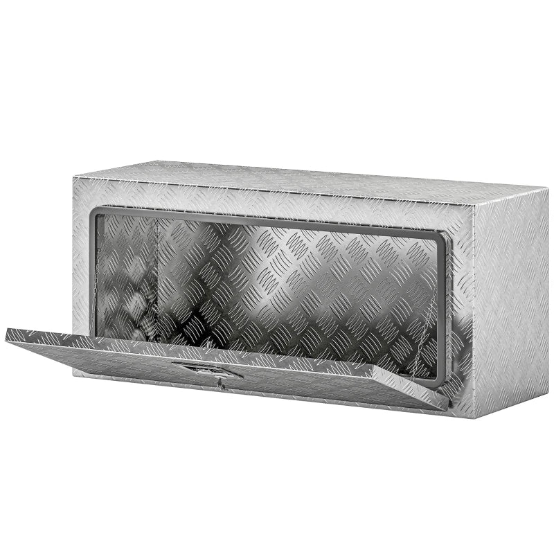 Heavy Duty Aluminum Truck Bed Tool Box, 36 Inch Wavy Plate Tool Box Chest, Waterproof Storage Toolbox Chest Organizer