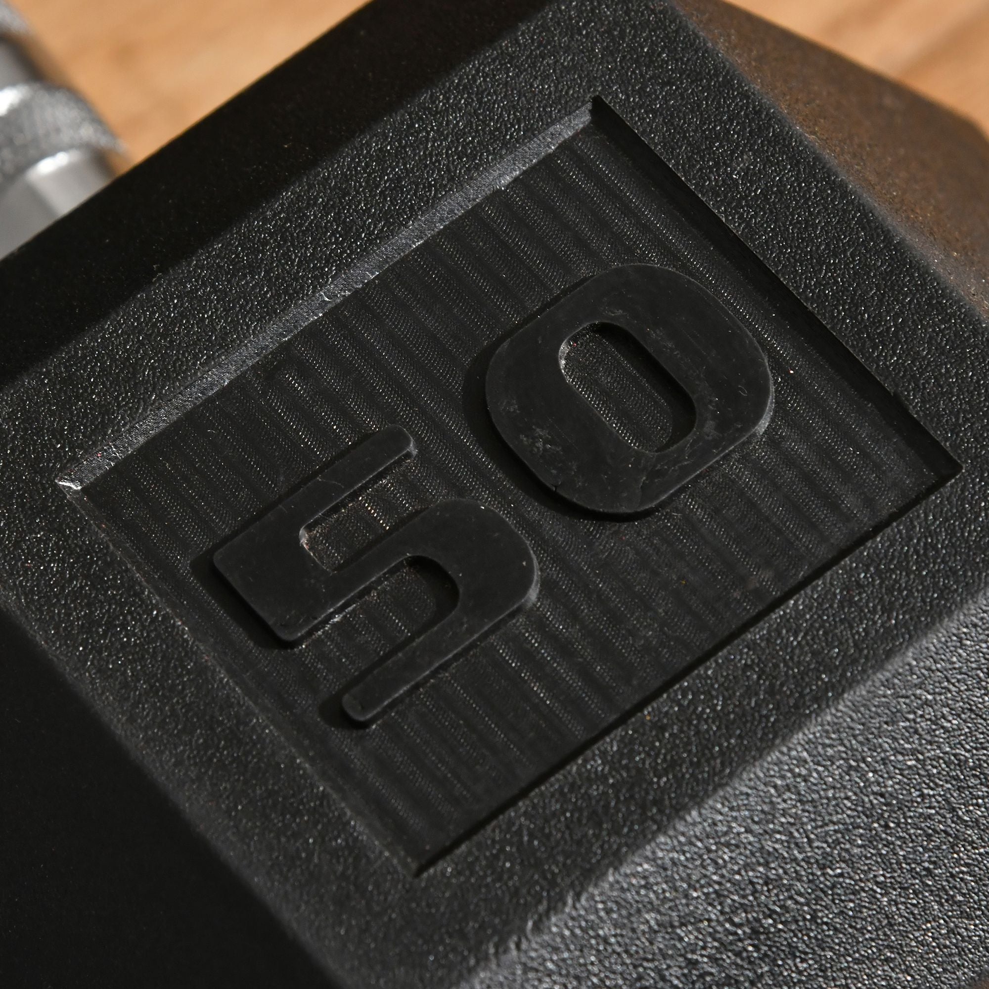 Soozier 50lbs Rubber Dumbbells: Hand Weight Barbell for Body Fitness Training at Home or Office, Black Finish