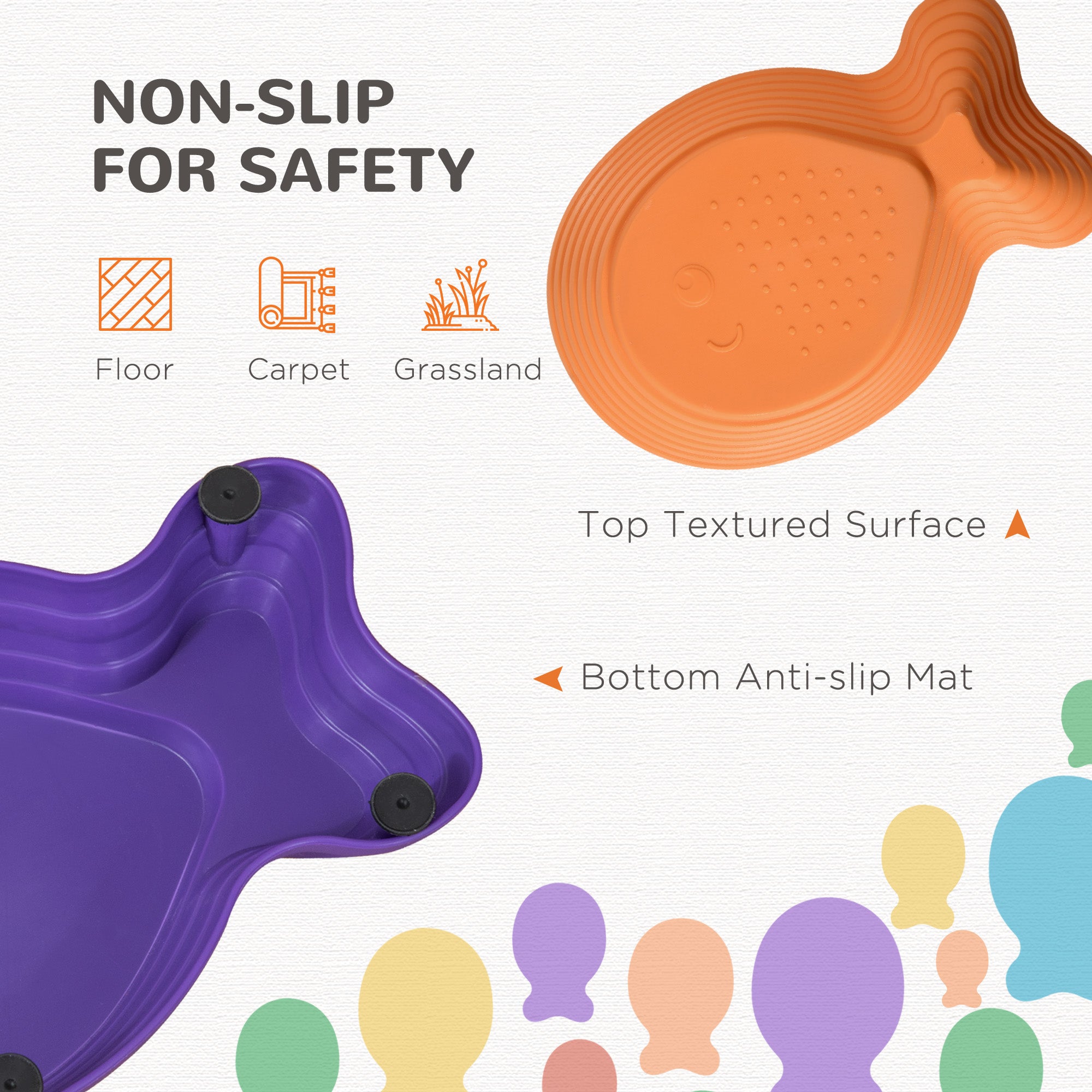 Outsunny Sensory Stepping Stones: 8pc Balance River Stones for Kids Obstacle Course, Indoor/Outdoor Play Equipment for Ages 3-8