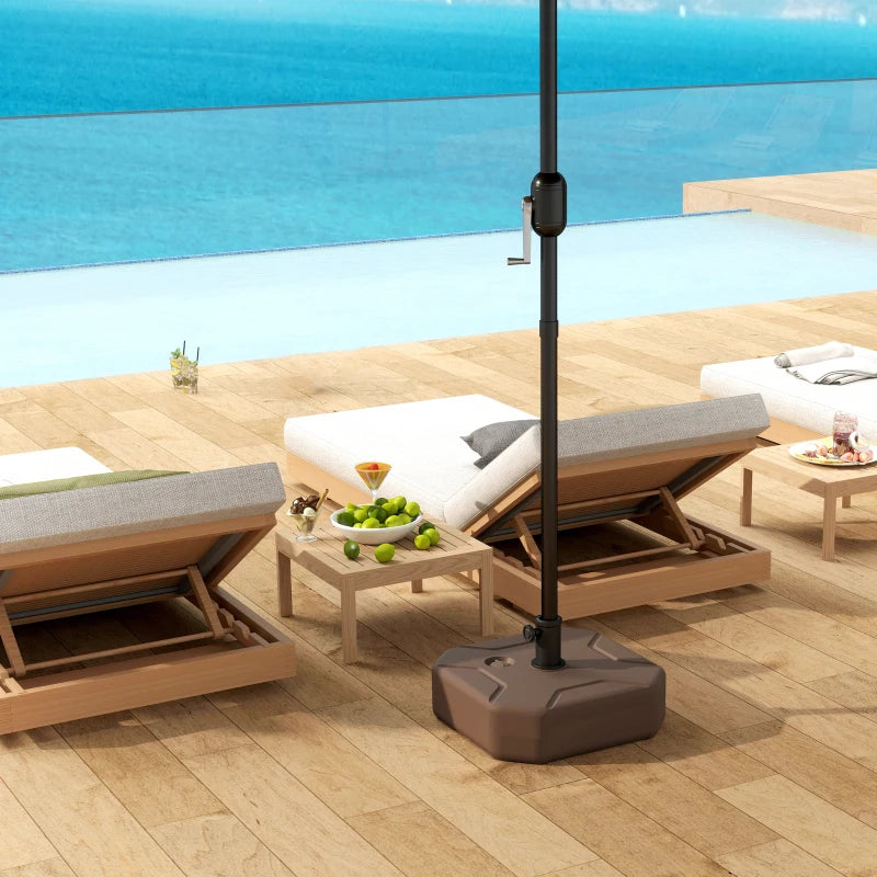 Square Patio Umbrella Base Holder, Outdoor Umbrella Stand, 17.7" L x 17.7" W x 9.8" H Brown