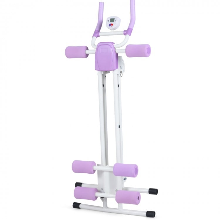 Ab Workout Equipment Foldable Abdominal Trainer Adjustable Ab Machine-White