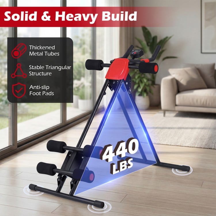 Ab Workout Equipment Foldable Abdominal Trainer Adjustable Ab Machine-Black