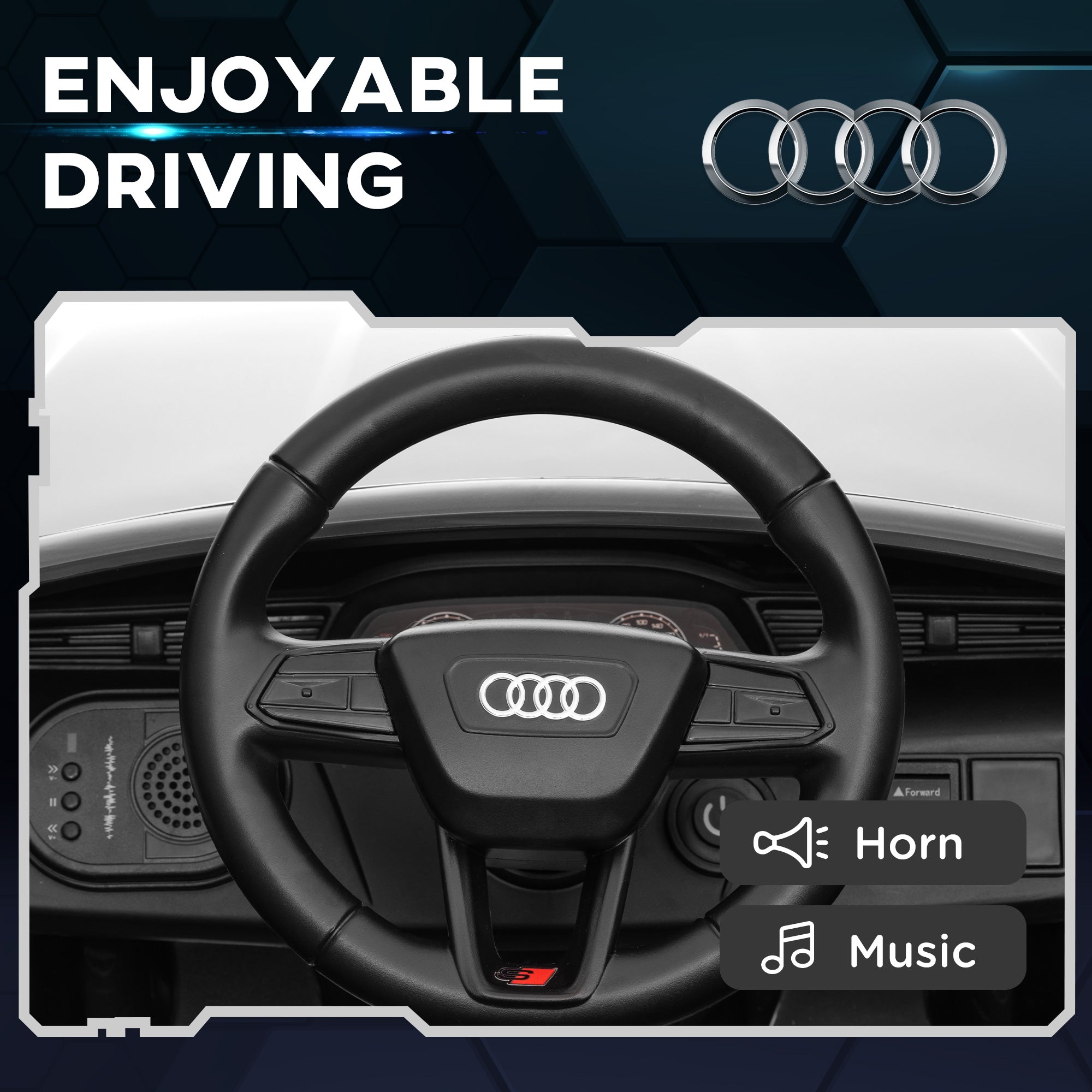 Qaba 12V Battery Powered Kids Electric Car, Audi Q8 etron Sportback Licensed Ride on Car w/ Remote Control, White