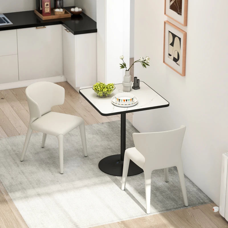 🍽️ 5-Piece Modern Dining Set – Marble-Effect Table with 4 Chairs