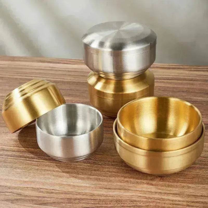An Adorable Stainless Steel with Golden Tape Tureen Bowl