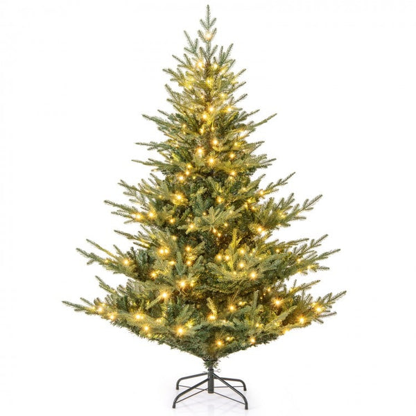 6 ft Artificial Christmas Tree with Branch Tips and Warm White LED Lights