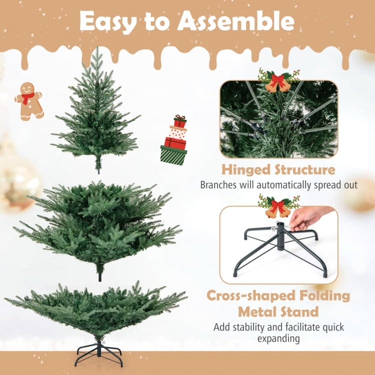 6 ft Artificial Christmas Tree with Branch Tips and Warm White LED Lights