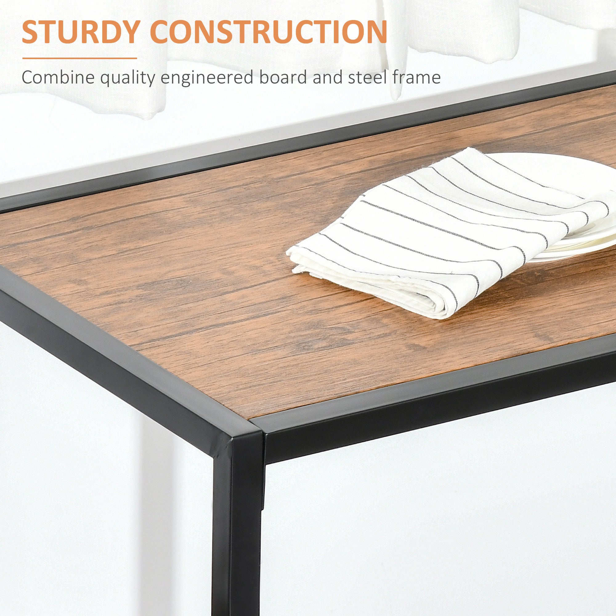 HOMCOM Cozy Dining Duo: 2-Person Industrial Kitchen Table and Chairs Set for Small Spaces, Dining Room Furniture