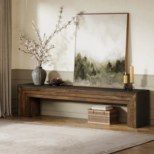 70.9" TV Stand for Up to 75" TVs, Wooden Entertainment Center Console with Open Storage Space Rustic Brown