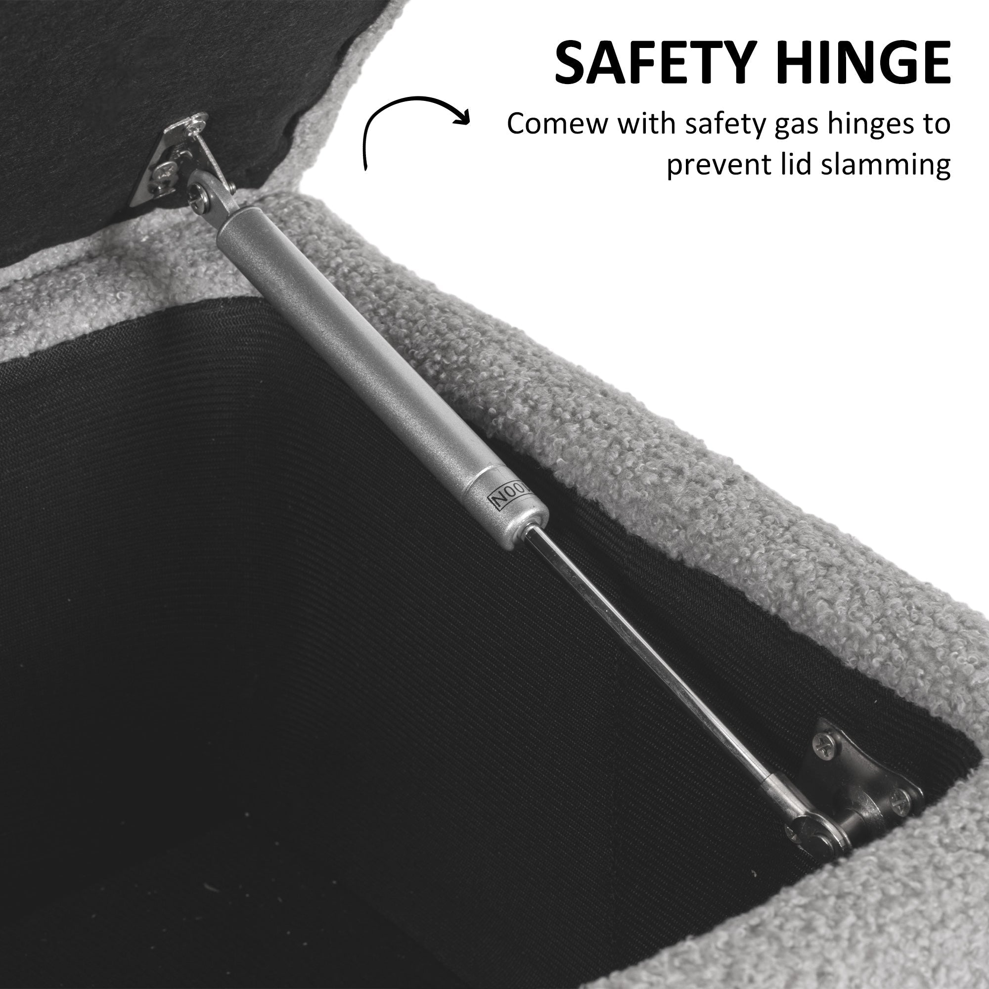 HOMCOM Luxe Lamb's Wool Ottoman: Modern Storage Bench for Elegant Living Spaces