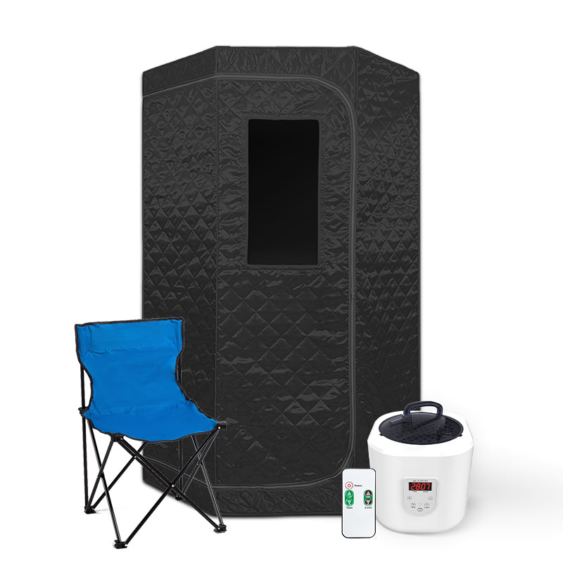 Blisspod Portable Personal Full Body 60 Min Rapid Steam Sauna | Pentagonal | Grey | Powerful 1600 Watts | 3.6L Stronger Steamer | 90X90X190cm
