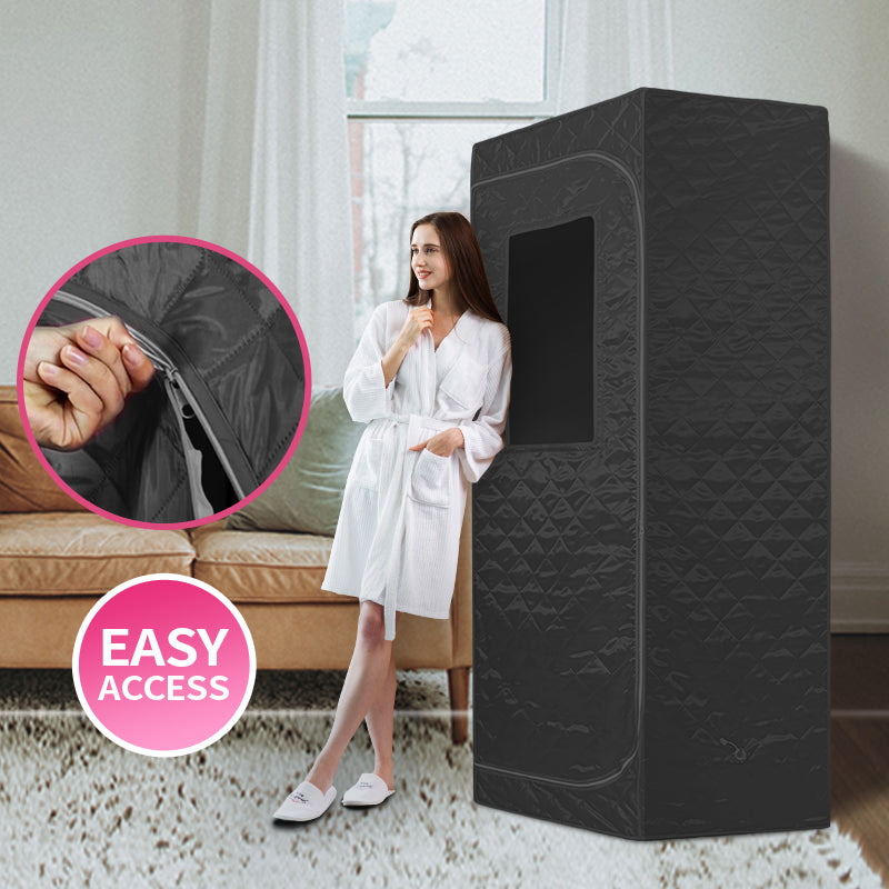 Blisspod Portable Personal Full Body 60 Min Rapid Steam Sauna | Pentagonal | Grey | Powerful 1600 Watts | 3.6L Stronger Steamer | 90X90X190cm