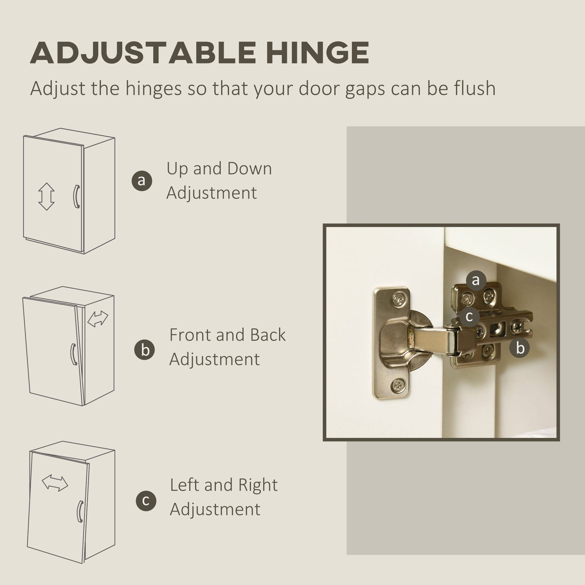 HOMCOM Adjustable White Buffet Cabinet: Sideboard with Double Door Cupboards for Customizable Living Room Storage